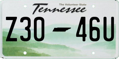 TN license plate Z3046U