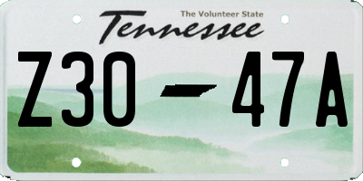 TN license plate Z3047A