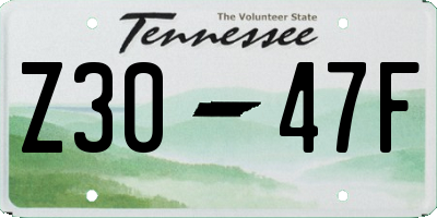 TN license plate Z3047F