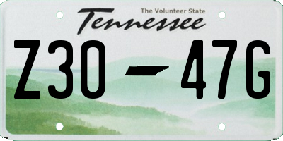 TN license plate Z3047G