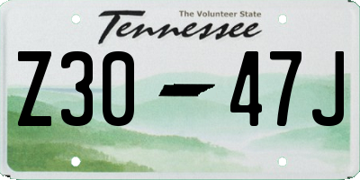 TN license plate Z3047J