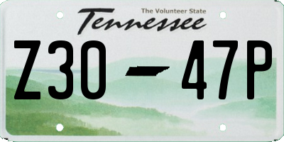 TN license plate Z3047P