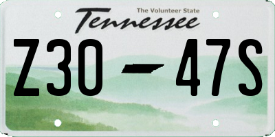 TN license plate Z3047S