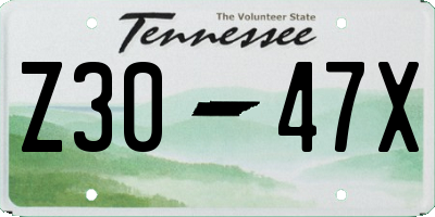 TN license plate Z3047X