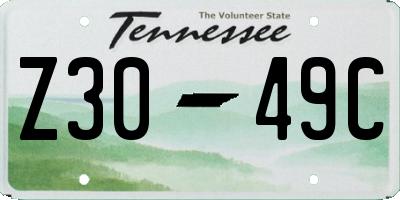 TN license plate Z3049C