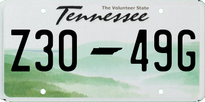 TN license plate Z3049G