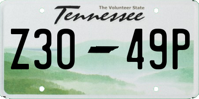 TN license plate Z3049P
