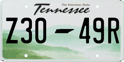 TN license plate Z3049R