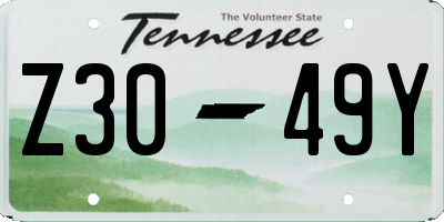 TN license plate Z3049Y