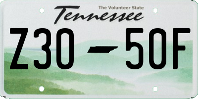 TN license plate Z3050F