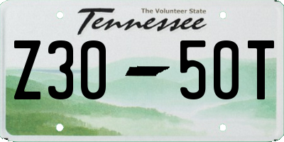TN license plate Z3050T
