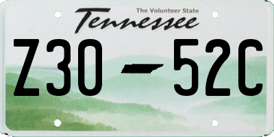 TN license plate Z3052C