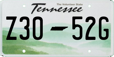 TN license plate Z3052G
