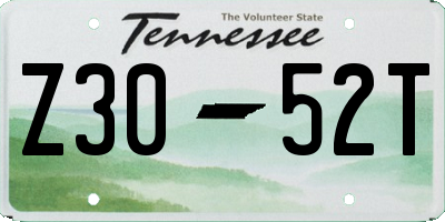 TN license plate Z3052T