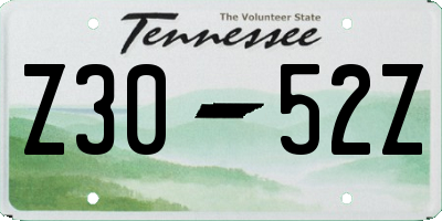 TN license plate Z3052Z