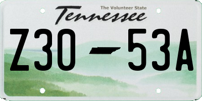 TN license plate Z3053A
