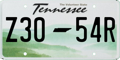 TN license plate Z3054R