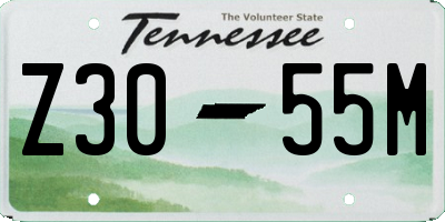 TN license plate Z3055M