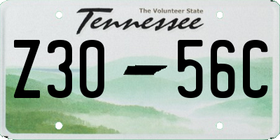 TN license plate Z3056C
