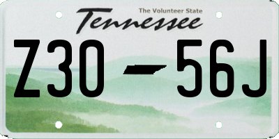TN license plate Z3056J