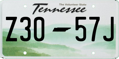 TN license plate Z3057J