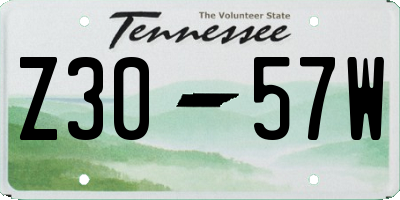 TN license plate Z3057W