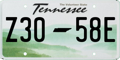 TN license plate Z3058E