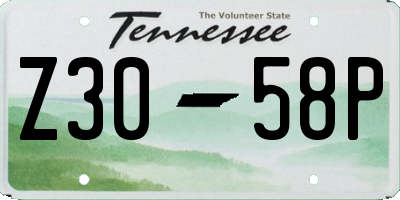 TN license plate Z3058P