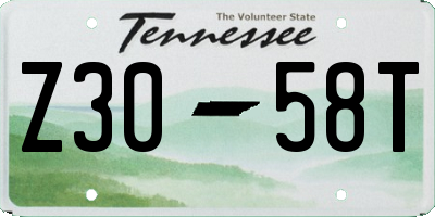 TN license plate Z3058T