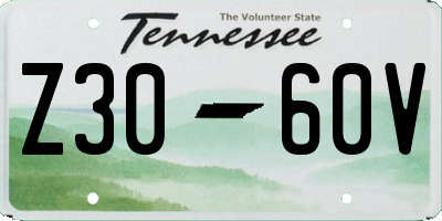 TN license plate Z3060V