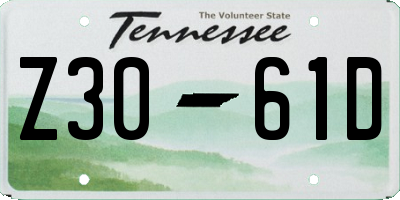 TN license plate Z3061D