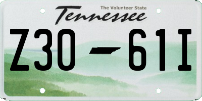 TN license plate Z3061I