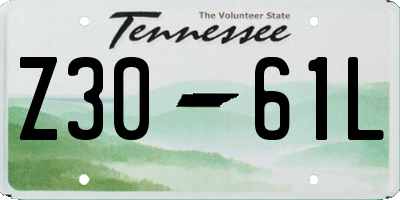 TN license plate Z3061L