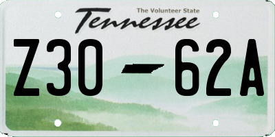 TN license plate Z3062A