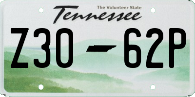 TN license plate Z3062P