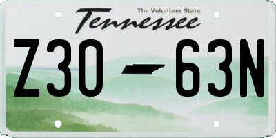 TN license plate Z3063N