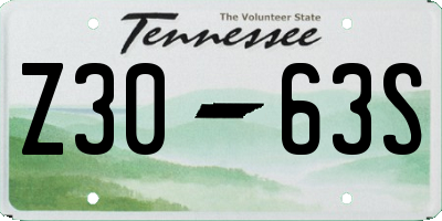 TN license plate Z3063S