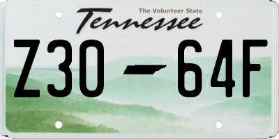 TN license plate Z3064F