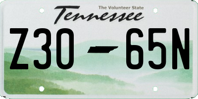 TN license plate Z3065N