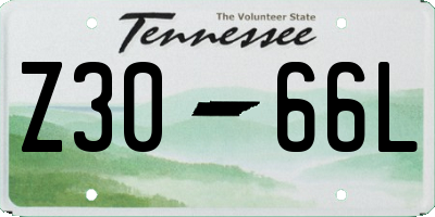TN license plate Z3066L