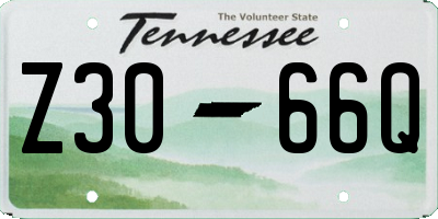 TN license plate Z3066Q