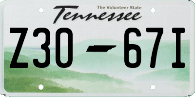 TN license plate Z3067I