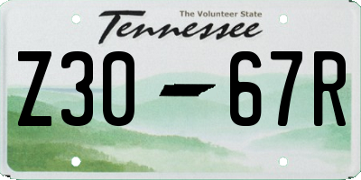 TN license plate Z3067R