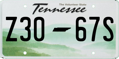 TN license plate Z3067S