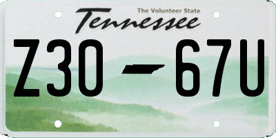 TN license plate Z3067U