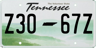 TN license plate Z3067Z