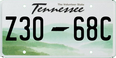 TN license plate Z3068C
