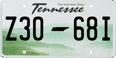 TN license plate Z3068I
