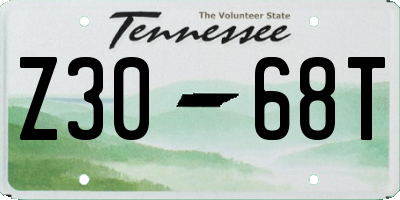 TN license plate Z3068T