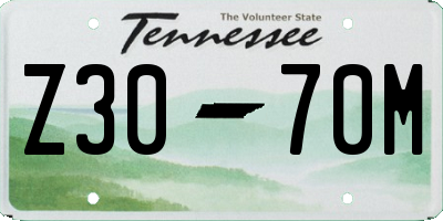TN license plate Z3070M